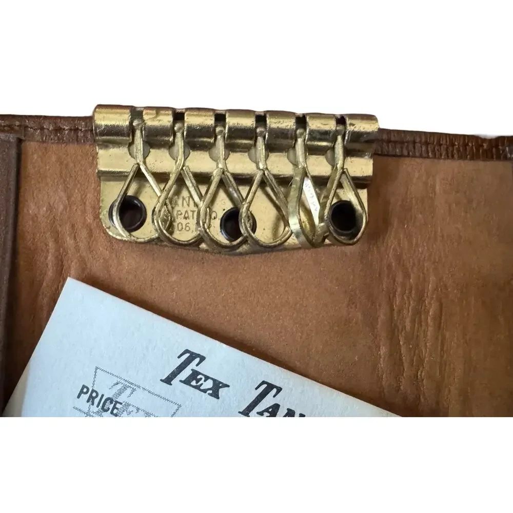 TexTan Leather 6 Key Kaddy Brown‎ USA Made Cowhide Kaspar Texas Vintage Holder